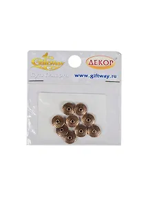 Фурнитура разделитель Монетка медь (00009818) (9шт) (11мм) (10гр/уп)