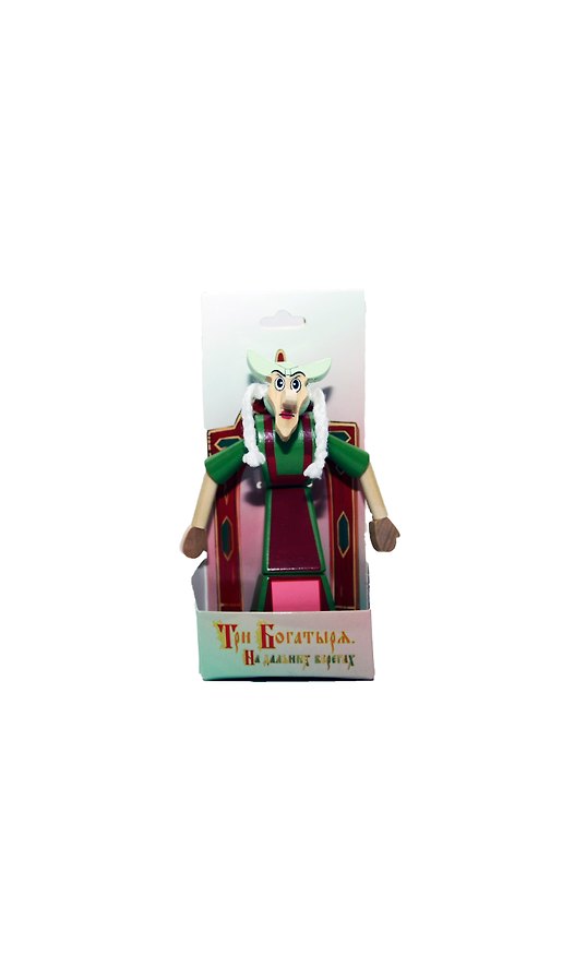 Игрушка деревянная Баба Яга (зеленая) (упаковка) 2388049 — 1