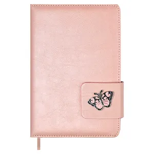 Ежедневник недат. А5 160л "ШЕВРЕТ МЕТАЛЛИК РОЗОВЫЙ" кожзам, тв.переплёт с поролоном