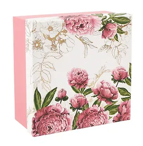 Коробка подарочная "Пионы" 18*18*7.5, картон