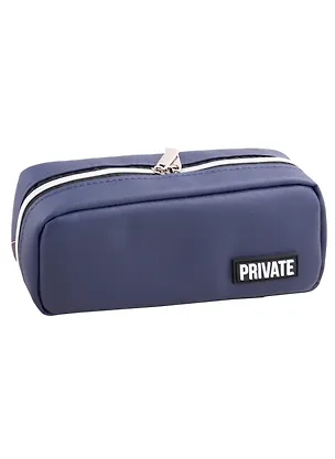 Пенал-косметичка "Private" темно-синий, 21х9х5 см 2953975