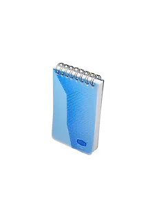 Блокнот А7 50л кл. "Stila Futura" спираль, прозр.пластик.обл., голубой, stila