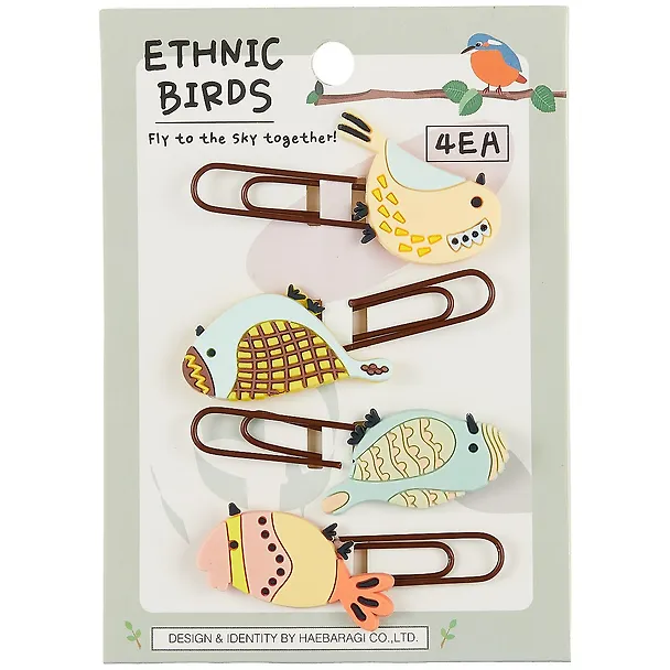 Набор Скрепки-закладки Птицы Ethnic Birds (4 шт) (12-24730B-EX-25809) 2852156 — 5