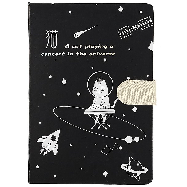 Книга для записей «Кот-музыкант в космосе», А5, 128 листов, с магнитной застежкой 2841537 — 1