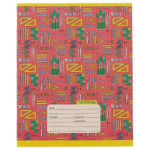 Тетрадь в клетку Unnika, "Школьная пора (орнамент)", 12 листов, в ассортименте