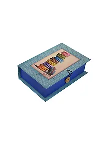Шкатулка-книга с пуговицей картон Макаруны (18х12х5) (36495)