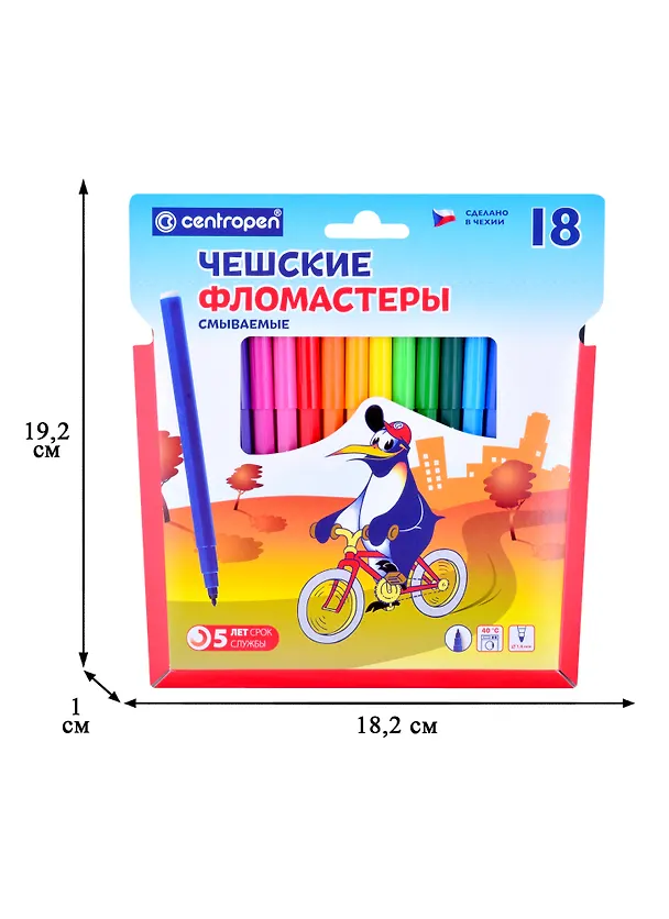 Фломастеры «Пингвины» Centropen, 18 цветов 200299 — 2