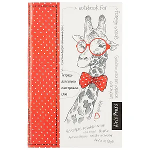 Тетрадь для записи иностранных слов Айрис, "Жираф", А6, 32 листа