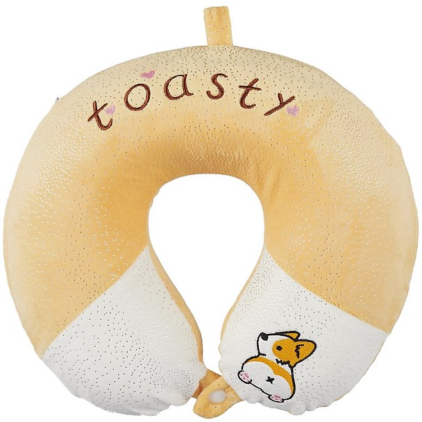 Подушка на шею с кнопкой «Корги Toasty», (30х30 см) 2869513 — 1