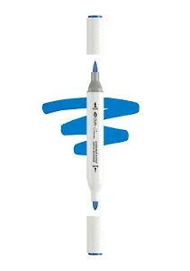 Маркер акриловый "Сонет" синий неаполитанский, двусторонний, перо кисть/пуля