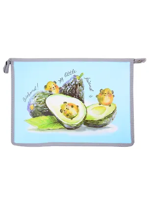 Папка для тетрадей А4 "Авокадо" 33*23*5см пластик, молния 258274