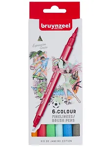 Линеры двусторонние 06цв "Brushpen Рио"