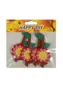 Набор из фетра Цветок на веточке с листиком трехслойный (11051904) (4 шт)