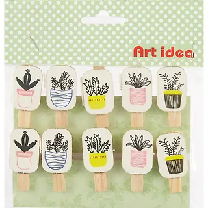 Набор прищепок Растения (pr-007) (10 шт. ) (упаковка) (Art idea) 2733837