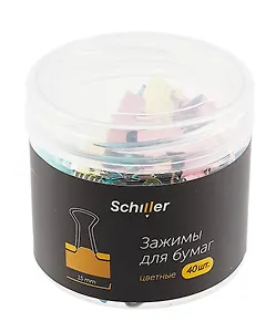 Зажимы для бумаг 15мм 40шт цветные, пласт/уп