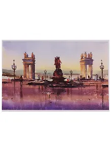 Открытка Волгоград акварель "Центральная набережная"