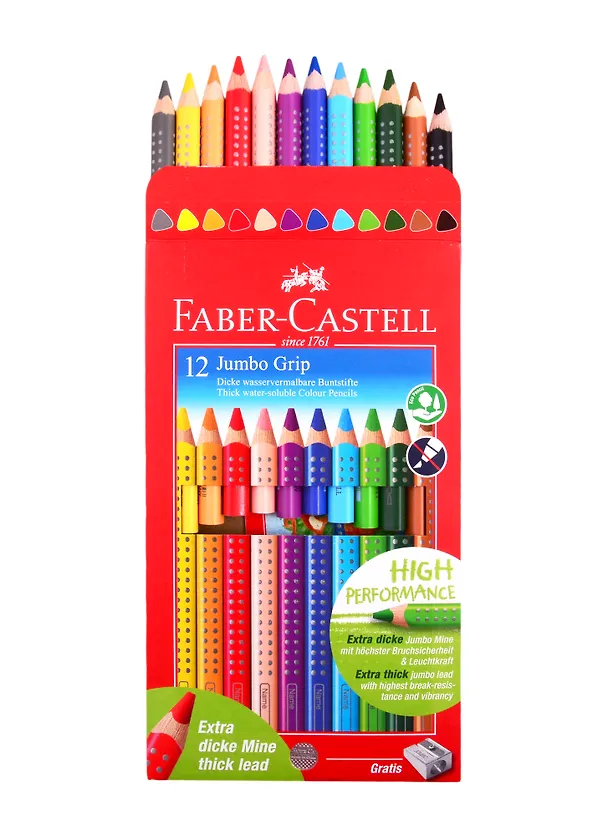 Карандаши цветные Faber-Castell, Jumbo Grip, 12 цветов 255798 — 2