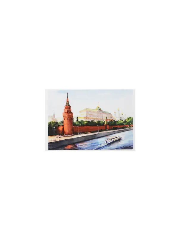 Магнит акварель Кремль вид с Каменного моста (МЗ/202/001) 2463562 — 1
