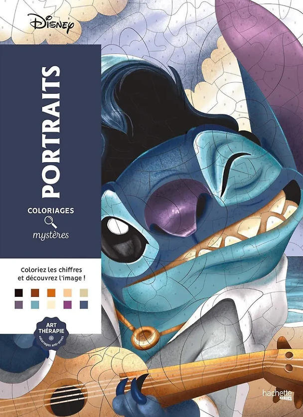 Книга Раскраска по номерам «Coloriages mysteres Disney Portraits. Стич» () — 1