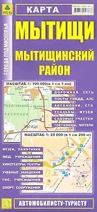 Карта Мытищи Мытищинский район. Масштаб 1:100 000 (в 1 см 1 км) Масштаб 1:20 000 (в 1 см 200 м)