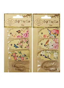 Тэги Цветочный орнамент 6х3см со шнуром, беж (11-LA-D26000142)