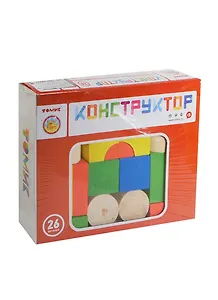 Конструктор Цветной (6678-26) (789446) (26дет.) (Томик) (дерево) (3+) (коробка)