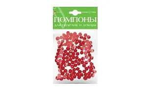 Набор для творчества HOBBY TIME, Помпоны пушистые Красные, 8мм, 120шт 328867 — 1