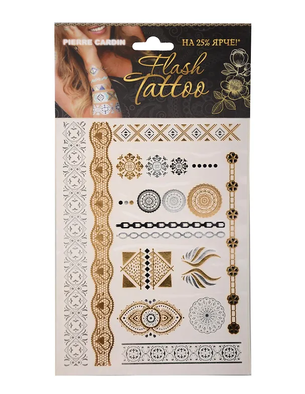 Набор тату наклеек Flash Tatoo Pierre Cardin, 14.5*19.7см в блистере 953013 322945 — 1
