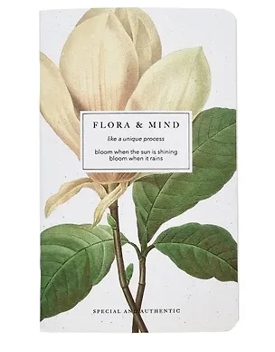 Планер недат. 32л 130*210 "Flora", магнолия, мягк.переплет, микротекстурирование, ламинация, скрепка, тиснение черной фольгой 3032613