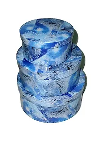 Коробка подарочная круг карт.бум. большая, ассорти, GRAND GIFT