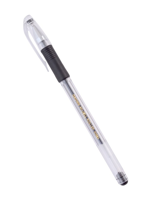 Гелевая ручка черная автоматическая 0,5 мм, Hi-Jell Grip, Crown 2974350 — 1