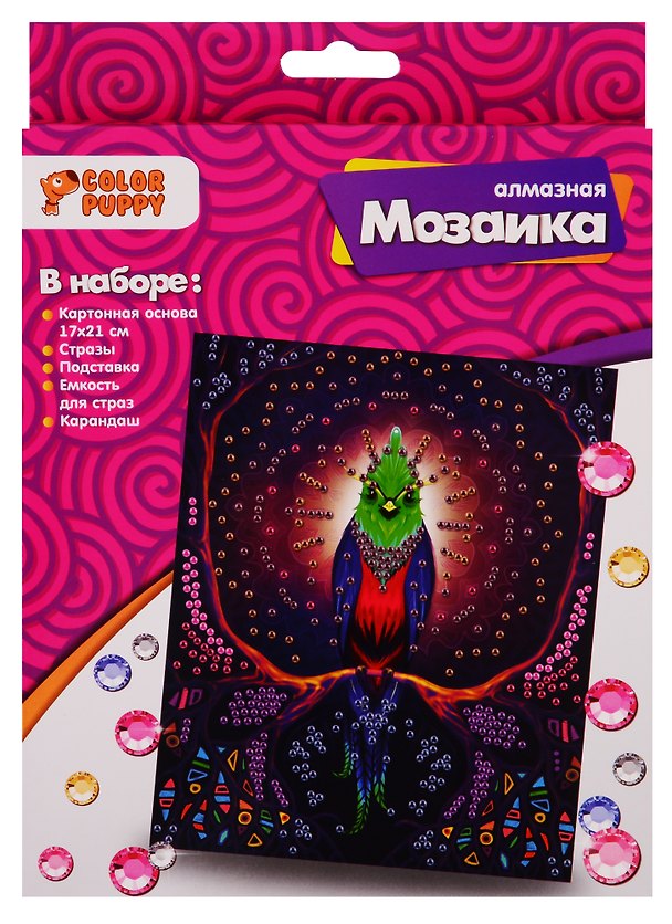 Набор для творчества Color Puppy Алмазная мозаика Птица, 17*21см 2727188 — 1