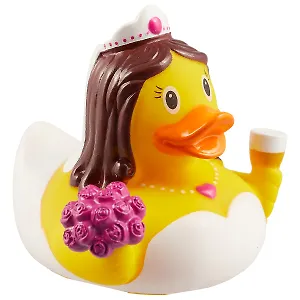 Игрушка для ванной, уточка резиновая FUNNY DUCKS "Уточка Невеста" (1968)