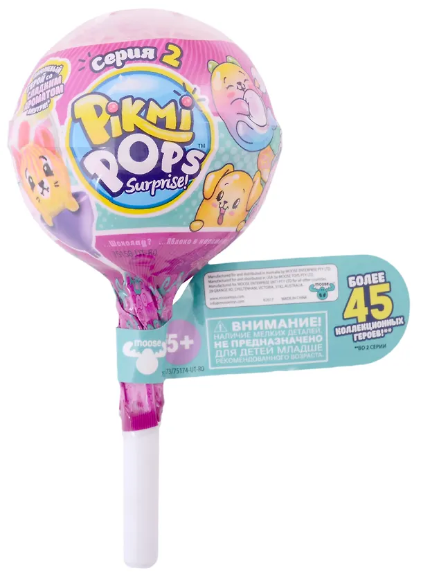 Набор Moose с героем "Pikmi Pops S2":игрушка, сообщение-сюрприз, шнур, руководство и подставка, в дисплее, 7,55*7*17,5см 75158 353419 — 1