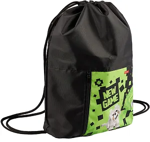 Мешок для сменной обуви "Моя игра. Пиксель", с карманом на молнии, 2 отделения