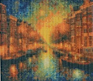 Алмазная мозаика (классическая) с подрамником, с полным заполнением "Ночной Амстердам", 20 х 20 см 3059223