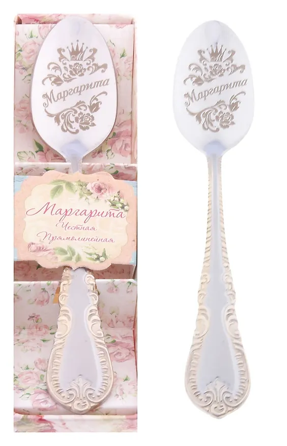 Ложка чайная в подарочной коробке Маргарита (3х15) (615189) 2374663 — 1