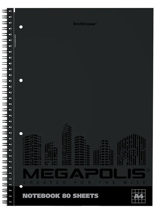 Тетрадь в клетку Erich Krause, Megapolis, А4, 80 листов 2928870 — 1
