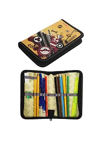 Пенал школьный 1отд. "Дорожные знаки" с наполнением (13 предметов), ламинированный, Check You Head