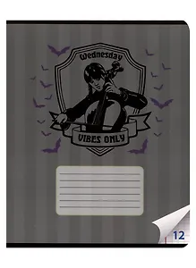 Тетрадь в клетку Centrum, "Вэнсдэй", 12 листов, в ассортименте