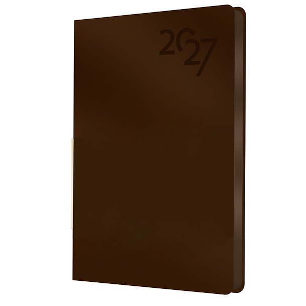 Ежедневник дат. 2027г. А6 176л "Soft Touch" американо, иск.кожа, интегр.переплет, тонир.блок, скругл.углы, ляссе, инд.уп 3173925 — 1