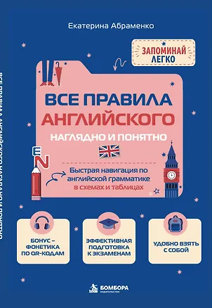 Книга Все правила английского наглядно и понятно. Быстрая навигация по английской грамматике в схемах и таблицах. (Екатерина Абраменко)