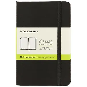 Записная книжка Moleskine Classic Pocket, нелинованная, чёрная, 96 листов, А6 240937
