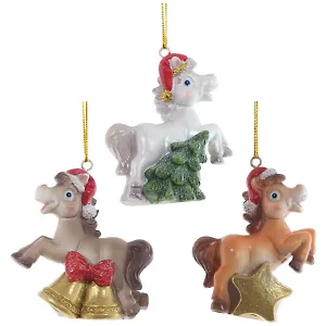 Фигурка декоративная подвесная Лошадка, 3 варианта (6х3х6)