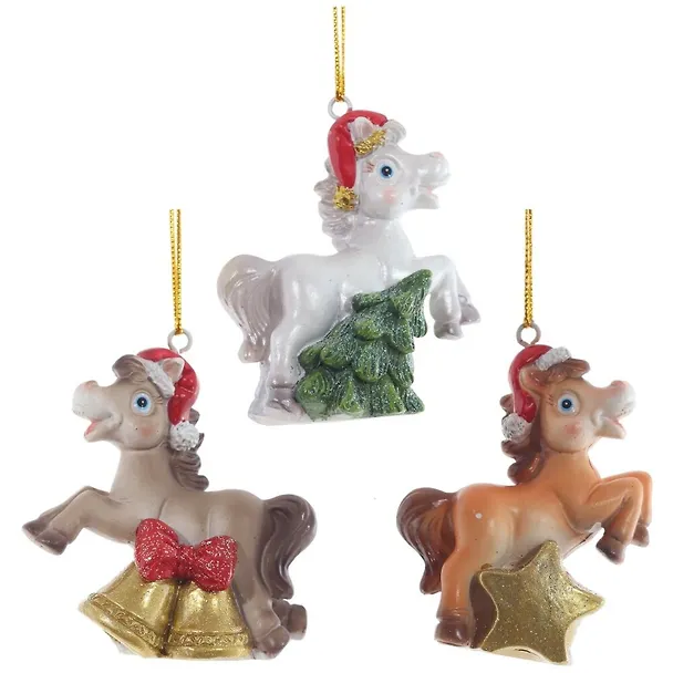 Фигурка декоративная подвесная Лошадка, 3 варианта (6х3х6) 3126908 — 1