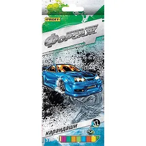 Карандаши цветные 12цв "Форсаж" к/к, Proff