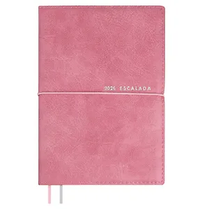 Ежедневник дат. 2026г. А6+ 128л "Шеврет" розовый, кожзам, мягк. переплет, застёжка-резинка, закладка, тисн. фольгой, офсет, справ.мат-лы, 2 ляссе, инд.уп