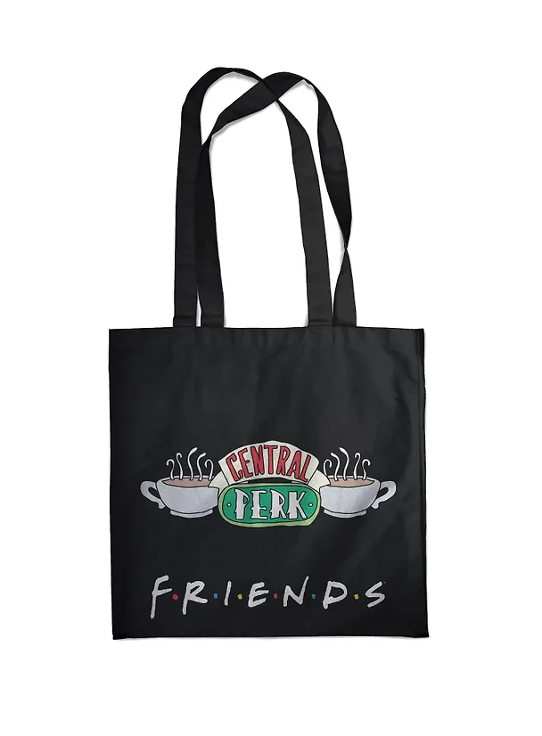 Сумка-шоппер. Friends. Central perk (черная, 38х43 см, длина ручек 58 см) 2856178 — 1