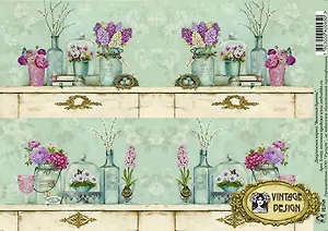 Декупажная карта Весенние букеты (S-095) (упаковка)