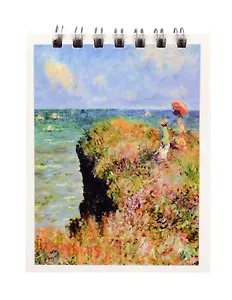 Блокнот А7 60л кл. "Клод Моне. Прогулка по скалам" спираль, УФ лак